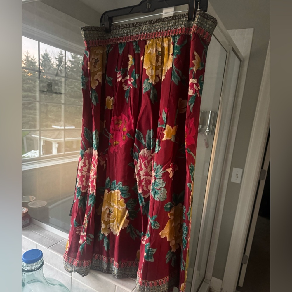 Sundance Multicolor Floral Tiered Skirt with Smocked Waist - Picture 2 of 3